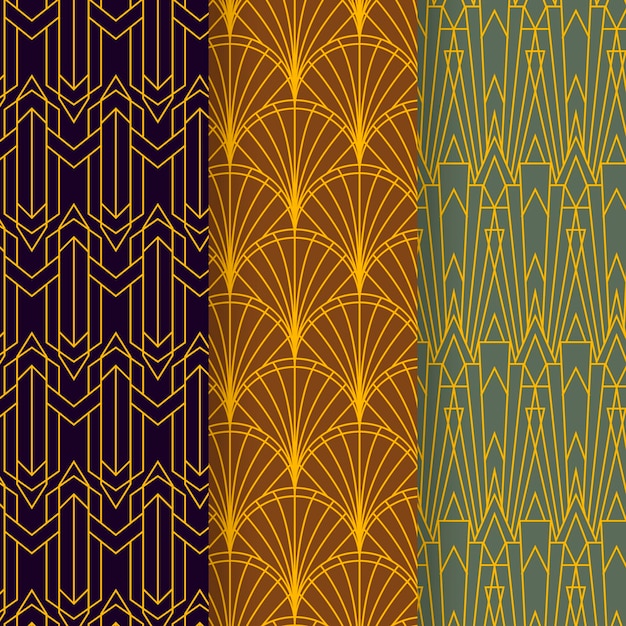 Vector art deco pattern collection