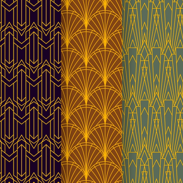 Vector art deco pattern collection