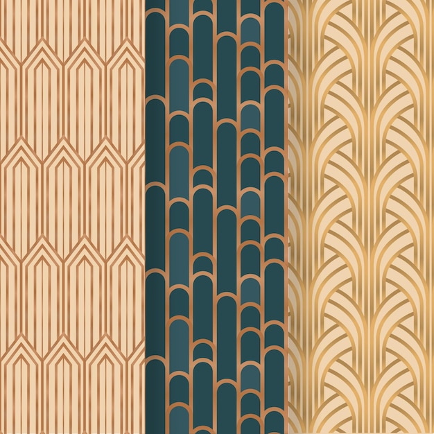 Vector art deco pattern collection