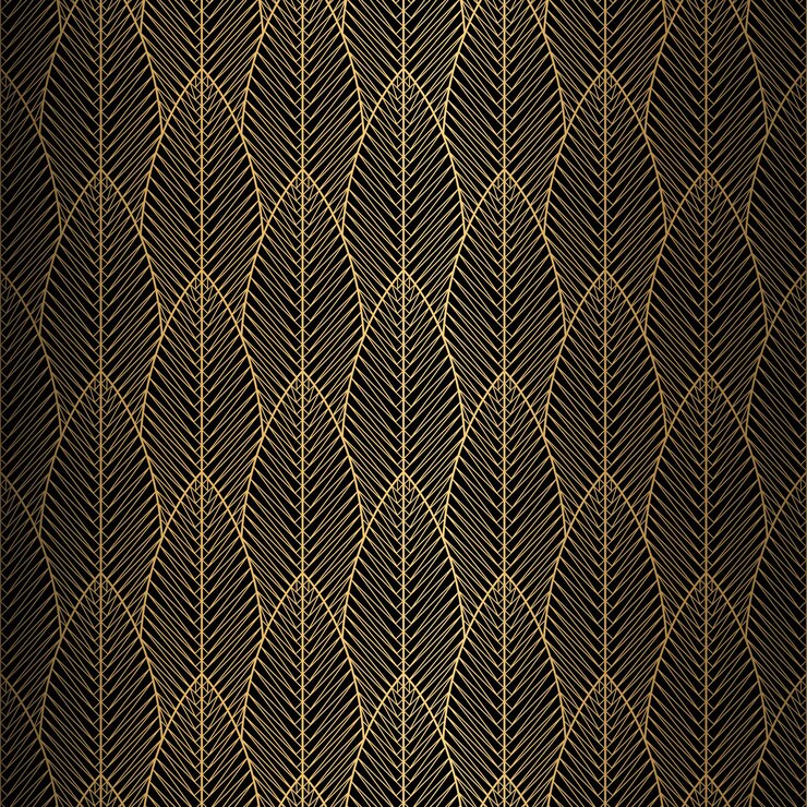 Vector art deco pattern seamless black and gold background metallic lace ornament minimalistic geometric design vector lines 192030s motifs luxury vintage illustration