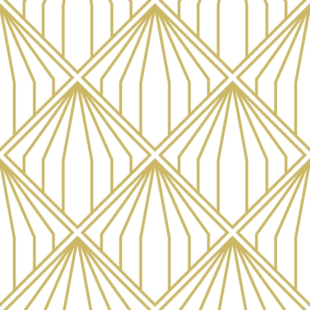 Vettore modello art déco decorazione vintage geometrica senza soluzione di continuità design linee minimali beige su sfondo bianco motivo anni venti ruggenti illustrazione vettoriale piastrella quadrata fanning elemento foglia di palma