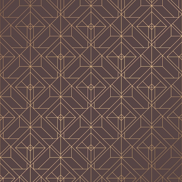 Art Deco Pattern Seamless golden background Minimalistic geometric design Vector line design 192030s motifs Luxury vintage illustration