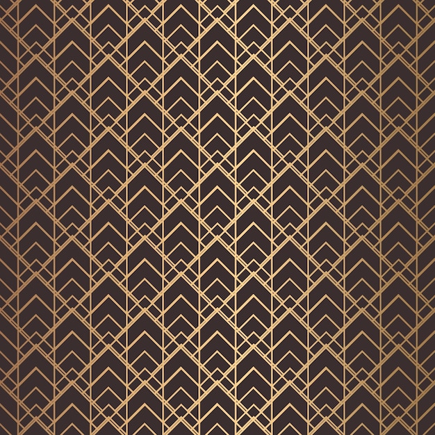 Art Deco Pattern Seamless golden background Minimalistic geometric design Vector line design 192030s motifs Luxury vintage illustration