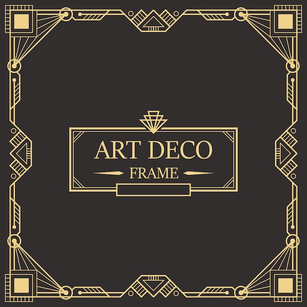 Vector art deco rand en frame sjabloon.