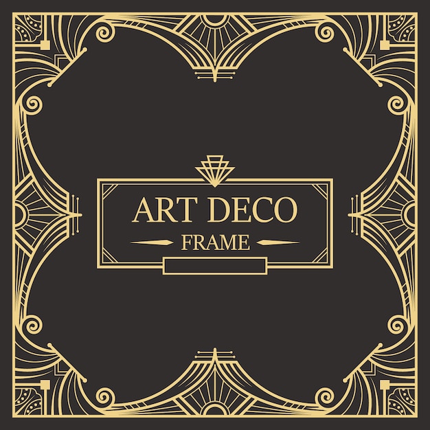 Vector art deco rand en frame sjabloon.