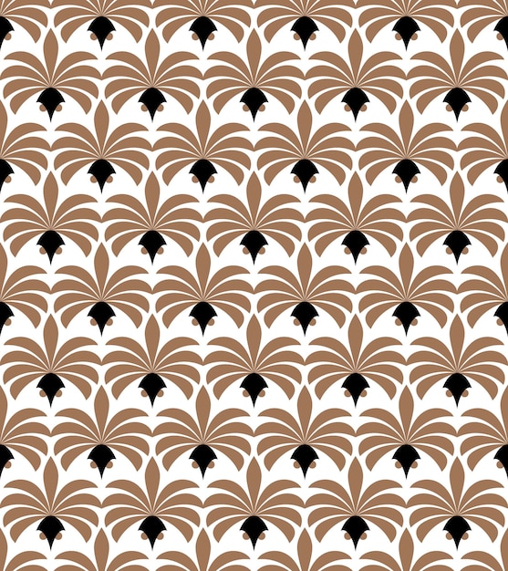 Vector art deco seamless luxury pattern geometric floral decorative texture