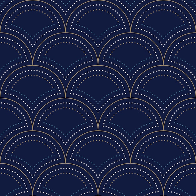 Art deco seamless pattern design on blue background