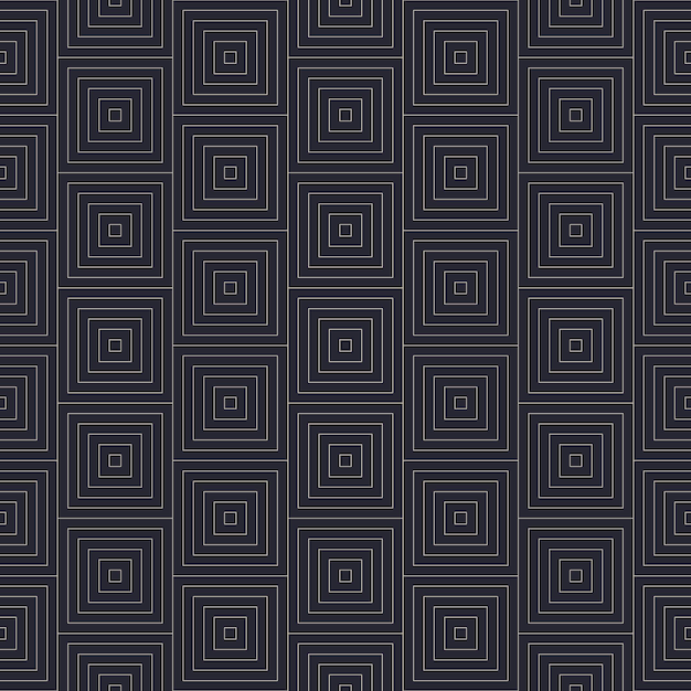 Art Deco Squares Outline Seamless Pattern Vector Luxury Abstract Background