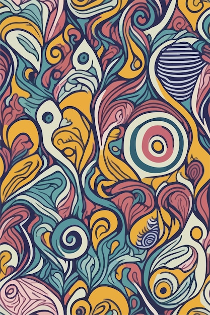 Art Deco Swirl Pattern Illustrations