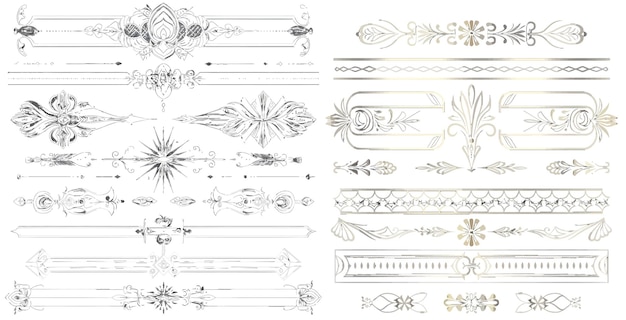 Art deco vector elements dividers or headers elegant vintage design