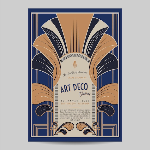 Art deco vintage flyer illustratie