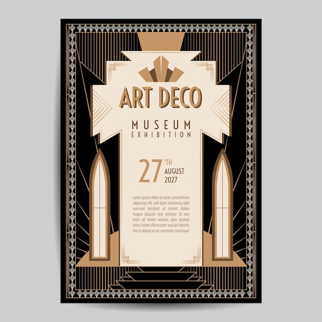 Art Deco Vintage Flyer Illustration