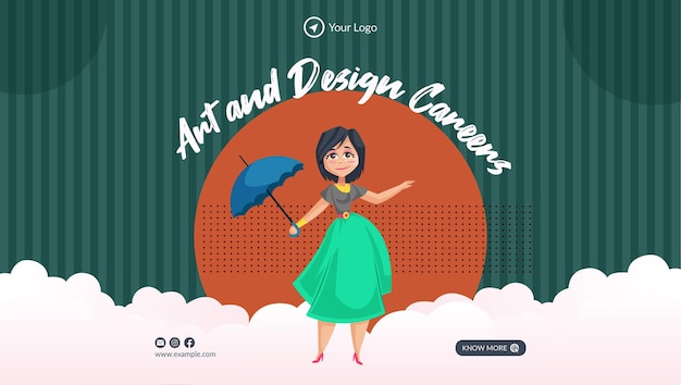 Art and design careers landscape banner design template