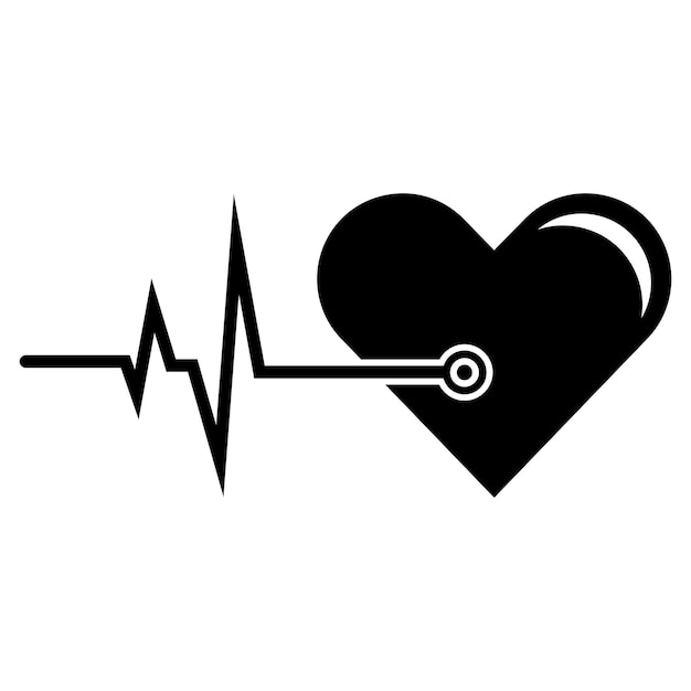 Modello di vettore di impulso medico del battito cardiaco di salute di disegno di arte
