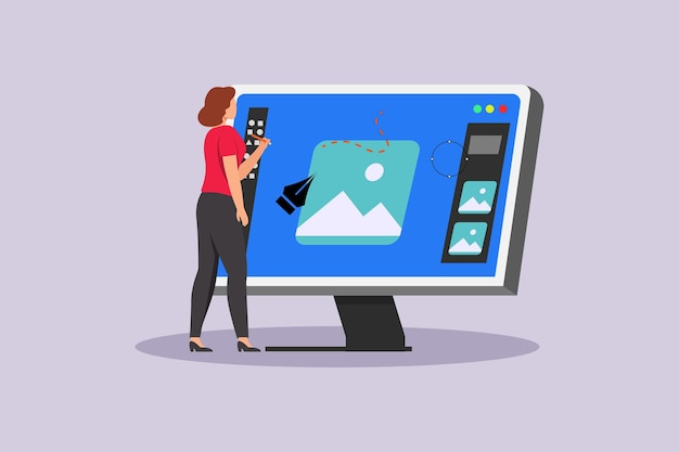 Art director Informatie-analyse concept Kleurige platte vector illustratie geïsoleerd