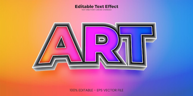 Art editable text effect in modern trend style