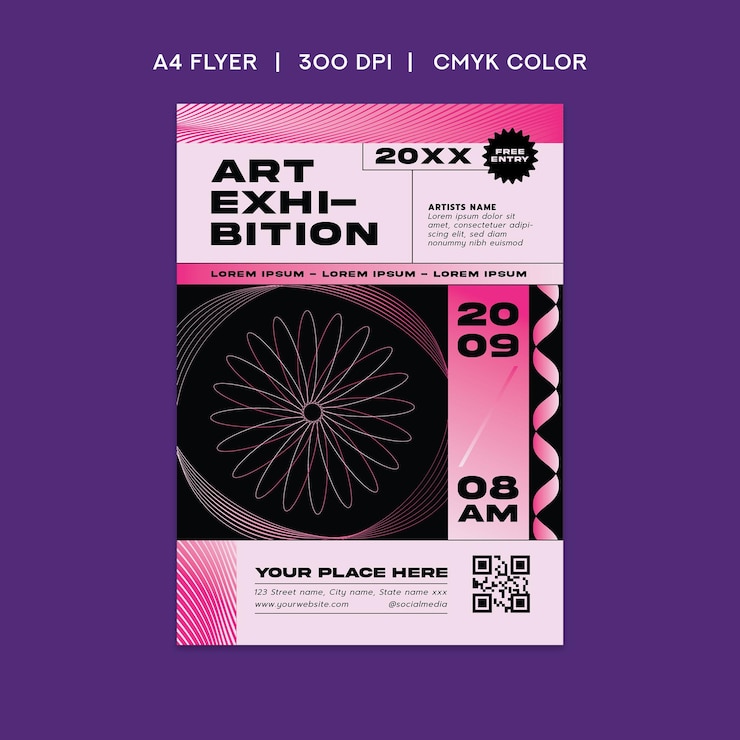 Vector art exhibition flyer