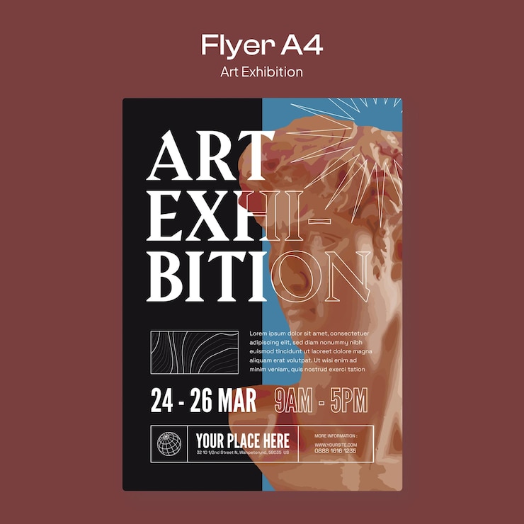 Vector art exhibition flyer