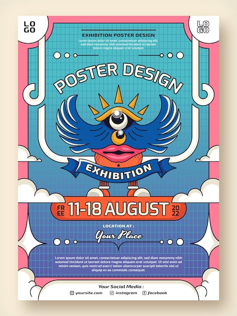 Vector art exhibition poster design vector