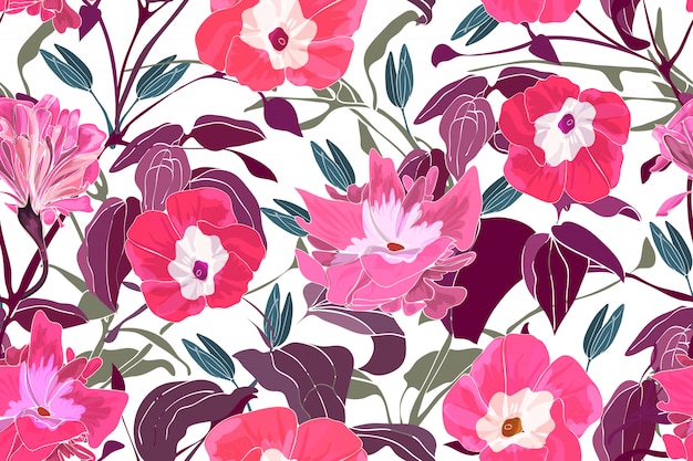 Art floral vector seamless pattern