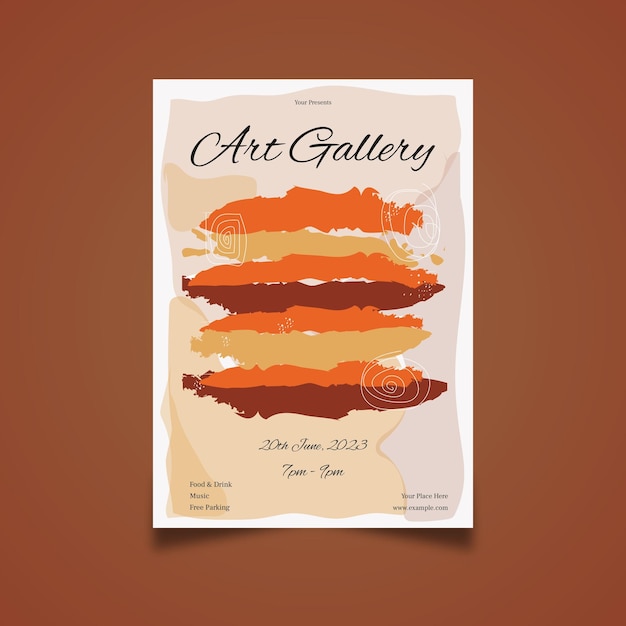 Vector art gallery flyer design