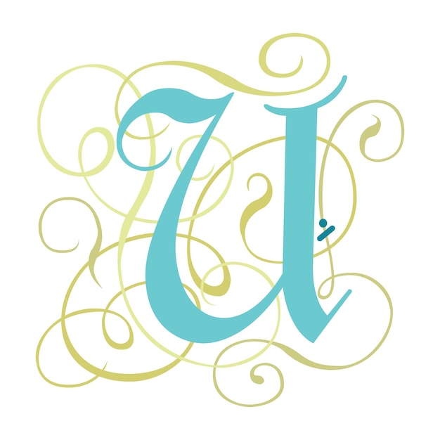 Art Gothic Initial Caps Lettertype Hoofdletter U vector design