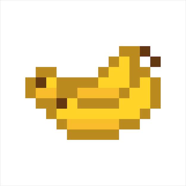 Vector art illustration artwork pixel character icon symbol design pattern fruits concept set of banana