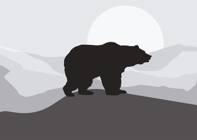 Arte illustrazione concetto di design sfondo icona del paesaggio orso panda con la pittura di opere d'arte colorate