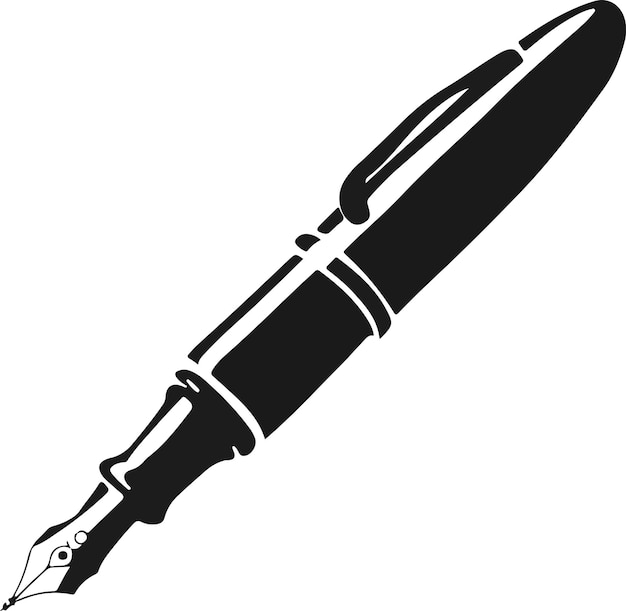 art illustration of fountain pen vector silhouette image