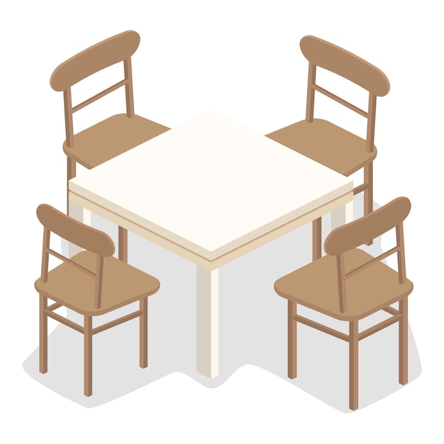 Vector art illustration four person cafe table vector