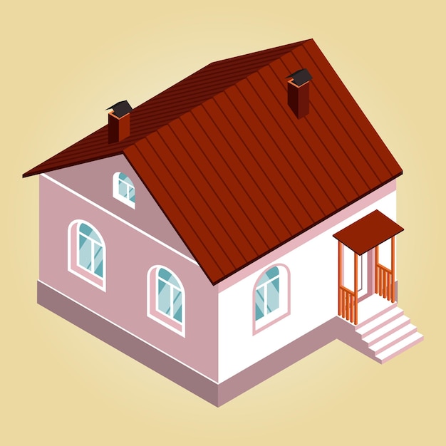 Vector art illustration home in beach