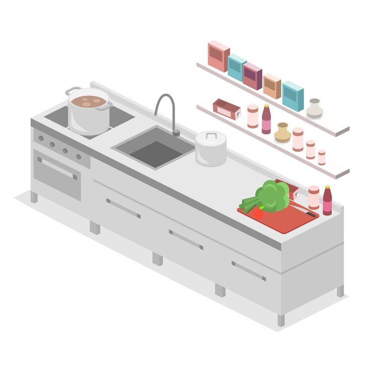 Vector 예술 그림 부엌 보기 벡터