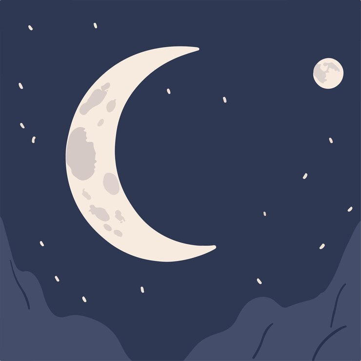 Vector 미술과 달의 일러스트레이션은 디자인에 완벽합니다.