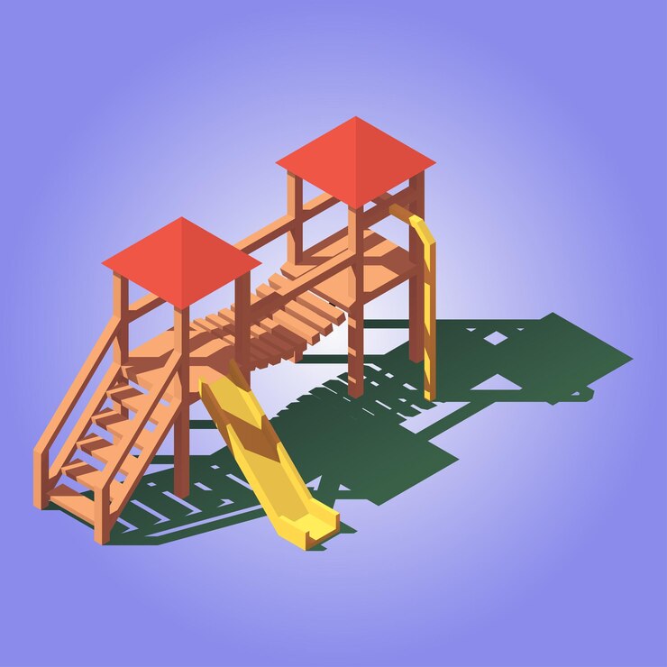 Vector art illustration slides in the park vector