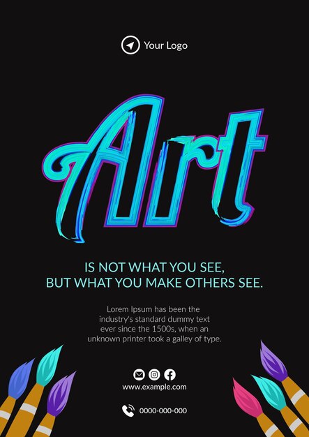 Art is not what you see flyer design template