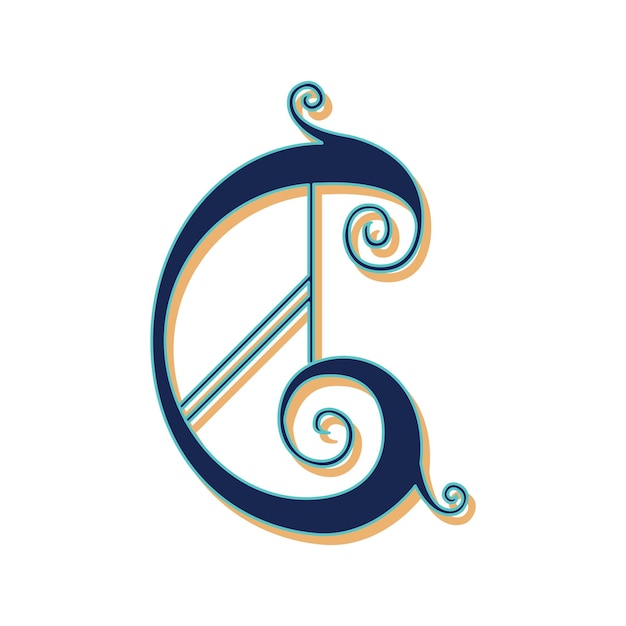 Art Lubna Initial Caps Font Capital Letter C vector design