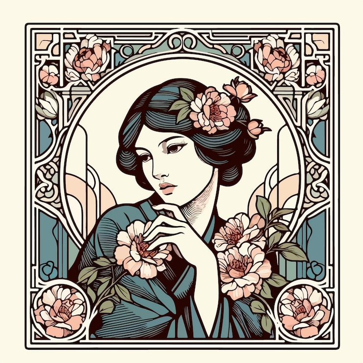 वेक्टर art nouveau flat illustration