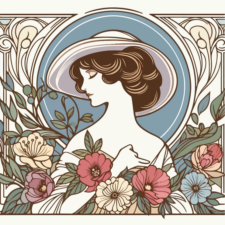 वेक्टर art nouveau flat illustration
