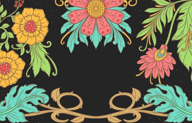 Vector art nouveau floral art