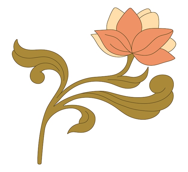 Art Nouveau floral element Decorative element Vector