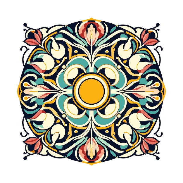 Art nouveau pattern flat vector design