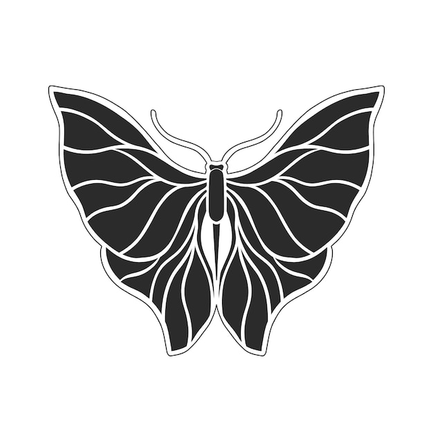 Vector art nouveau style basic butterfly element 19201930 years vintage design symbol motif design isolated on white