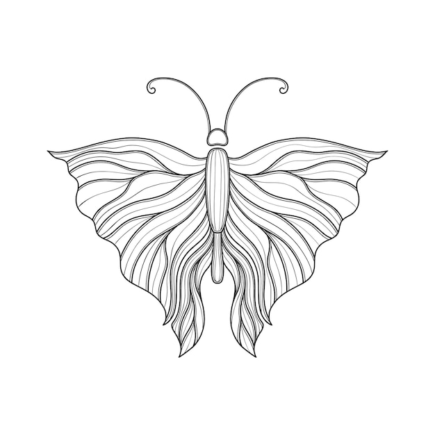 Elemento farfalla di base in stile art nouveau 19201930 anni design vintage simbolo motivo design isolato su bianco