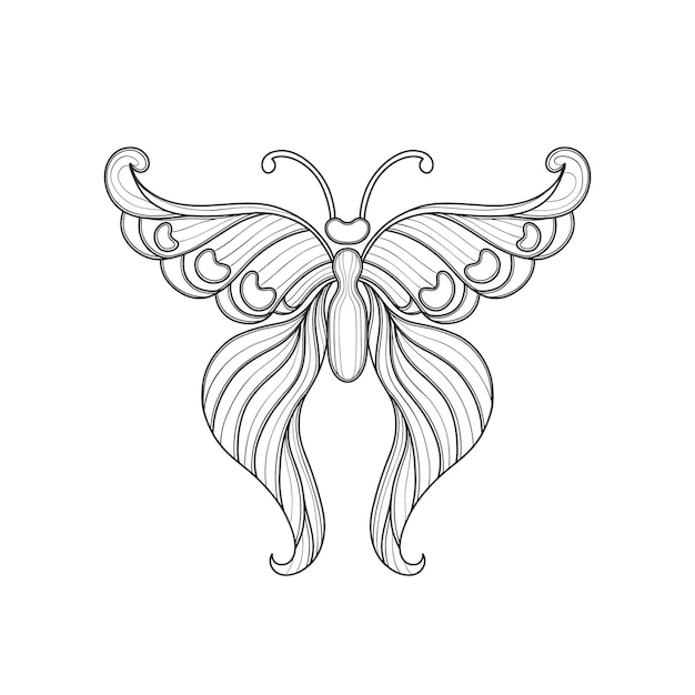 Vector art nouveau style basic butterfly element 19201930 years vintage design symbol motif design isolated on white