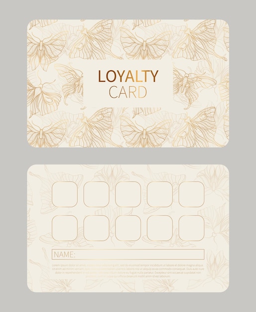 Carta bonus con sfondo a farfalla in stile art nouveau 19201930 anni design vintage design con motivo a simbolo