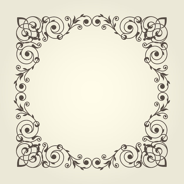 Art nouveau style square frame with stright lines