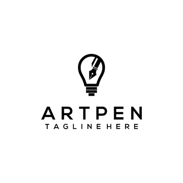 Art pen logo concept vector isolated in white background