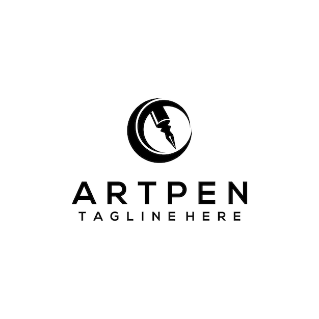 Art pen logo concept vector isolated in white background