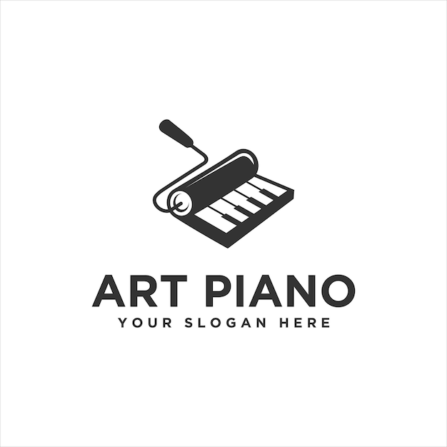 art piano logo vector