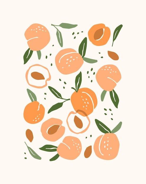 Art print abstract peaches modern design for posters cards cover t shirt and other